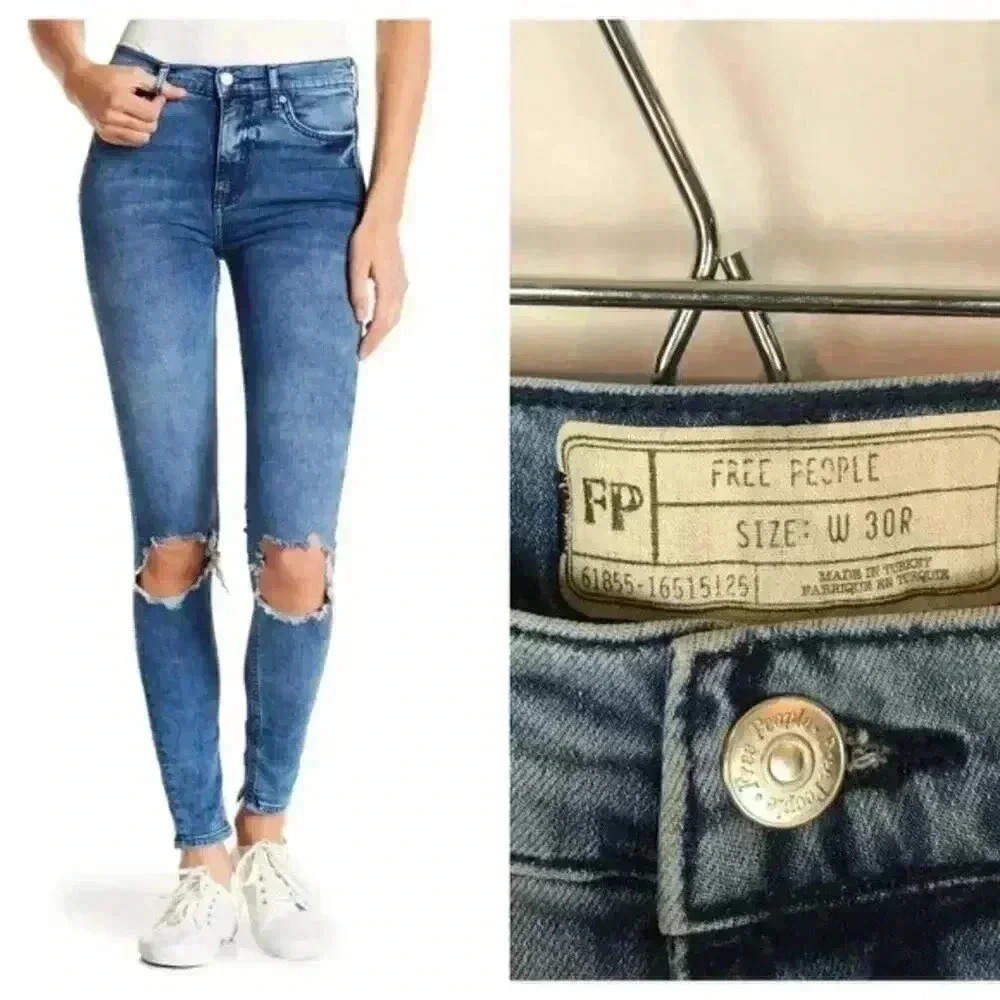 Free People Busted Knee Skinny Jeans Size‎ 30R